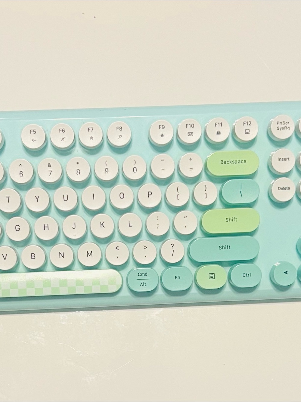 Mint Green Retro Round-Key Wireless Keyboard